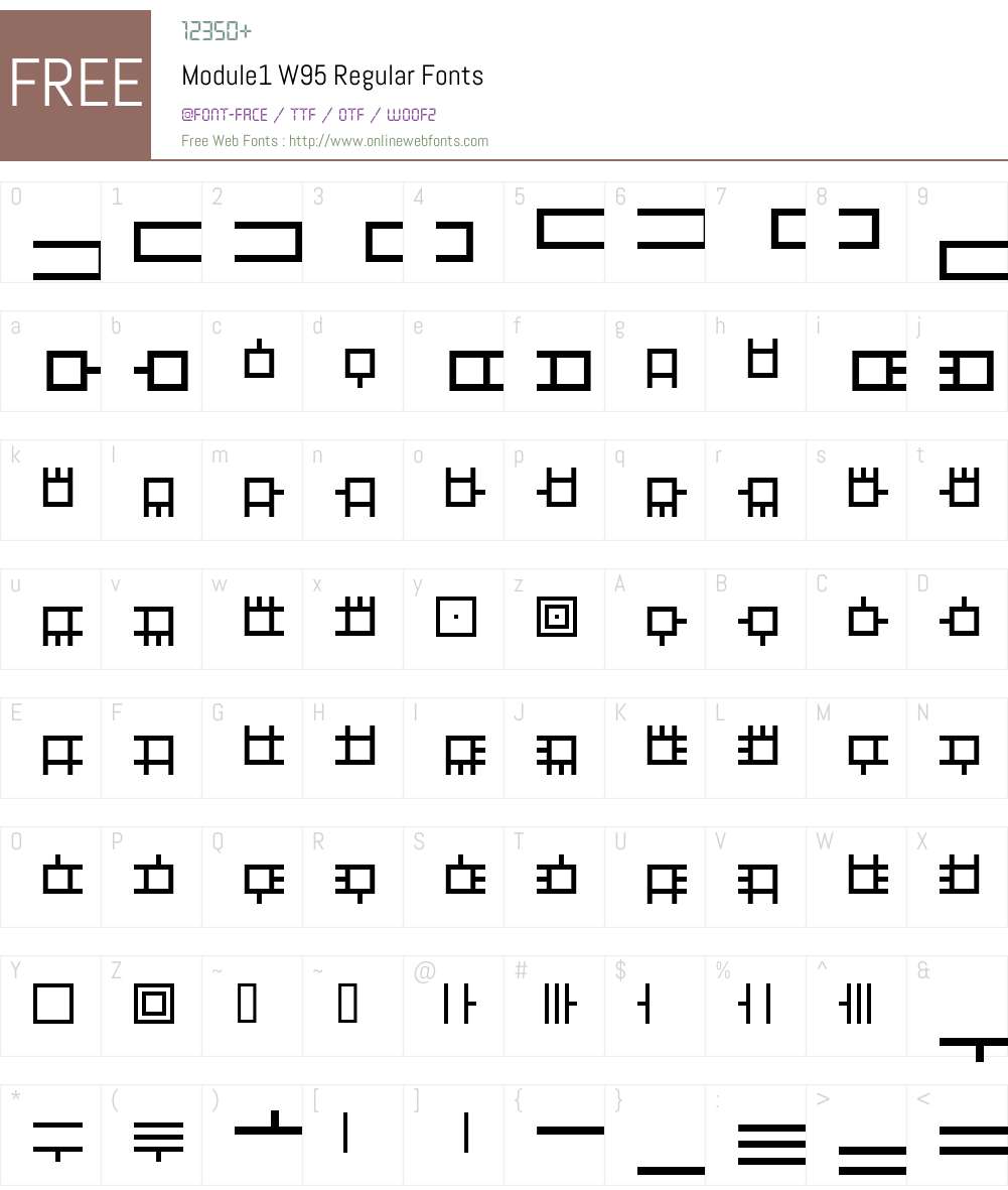 Module1 Font Screenshots