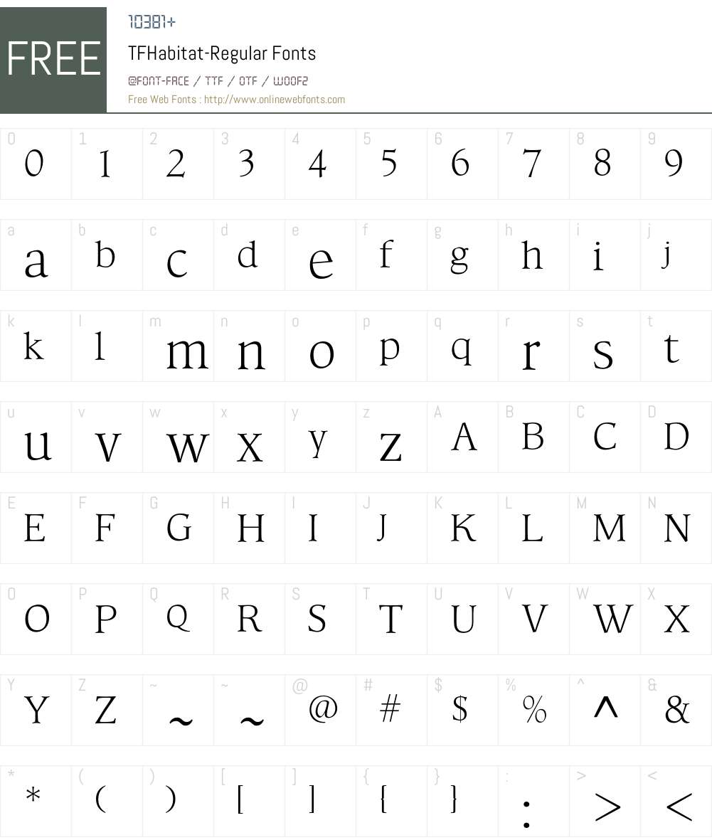 TFHabitat Font Screenshots