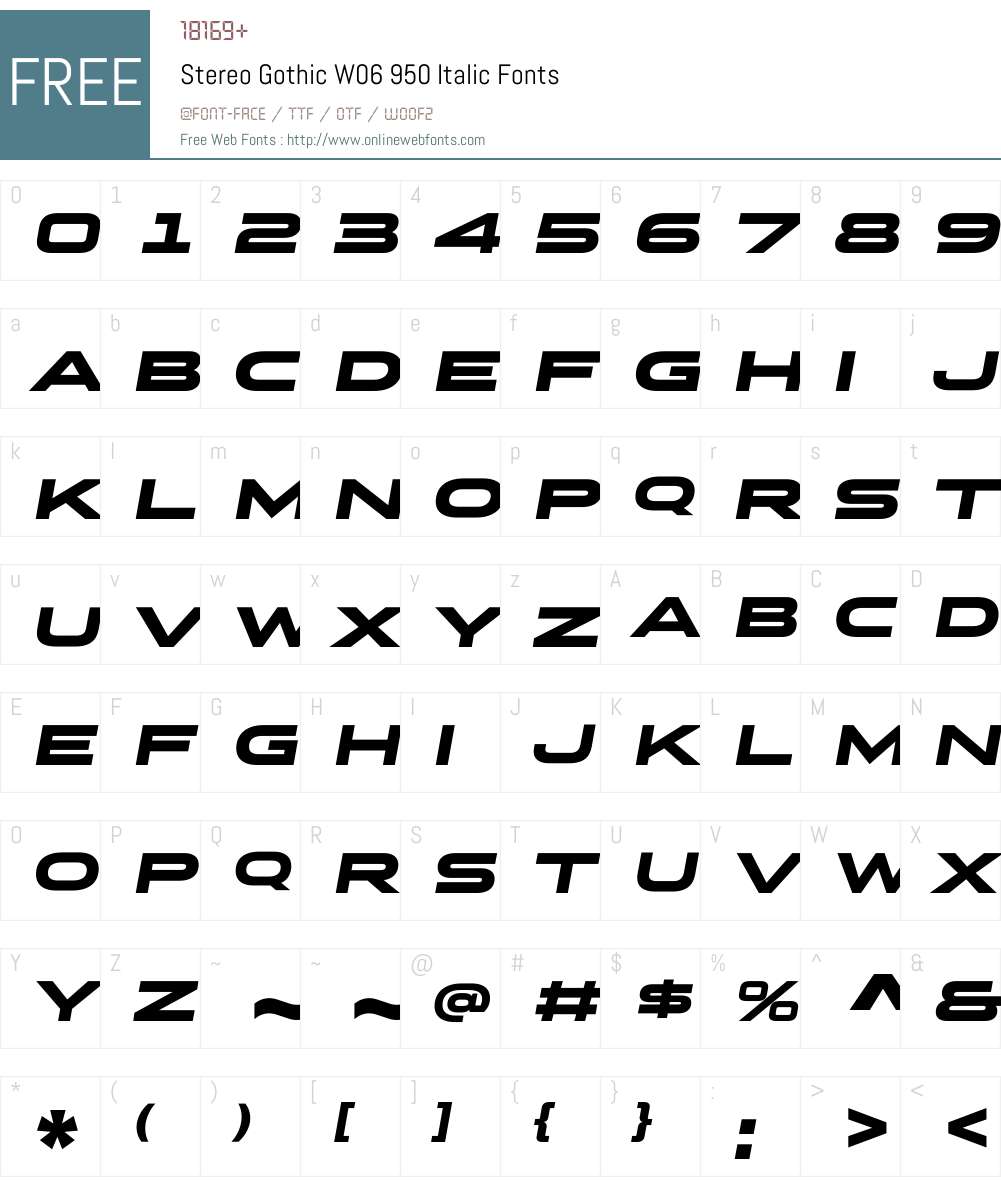 Stereo Gothic Font Screenshots