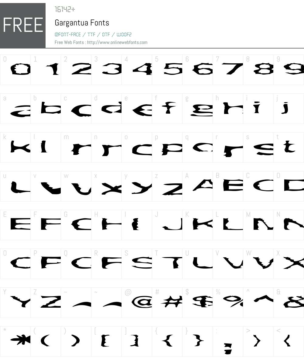 Gargantua Font Screenshots