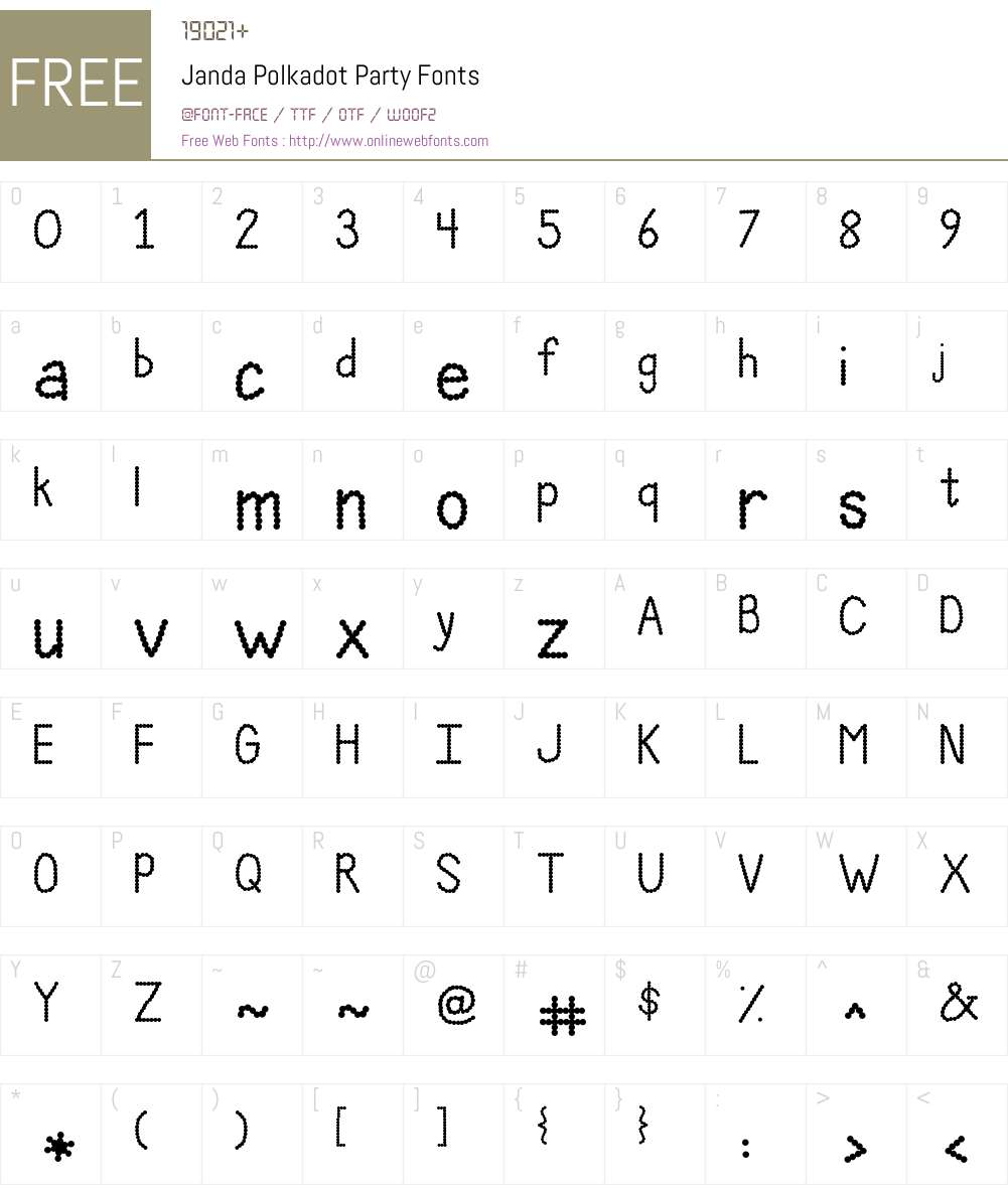 Janda Polkadot Party Font Screenshots