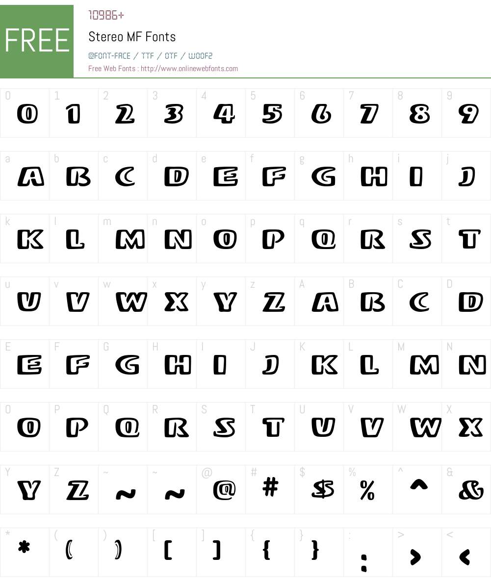 Stereo MF Font Screenshots