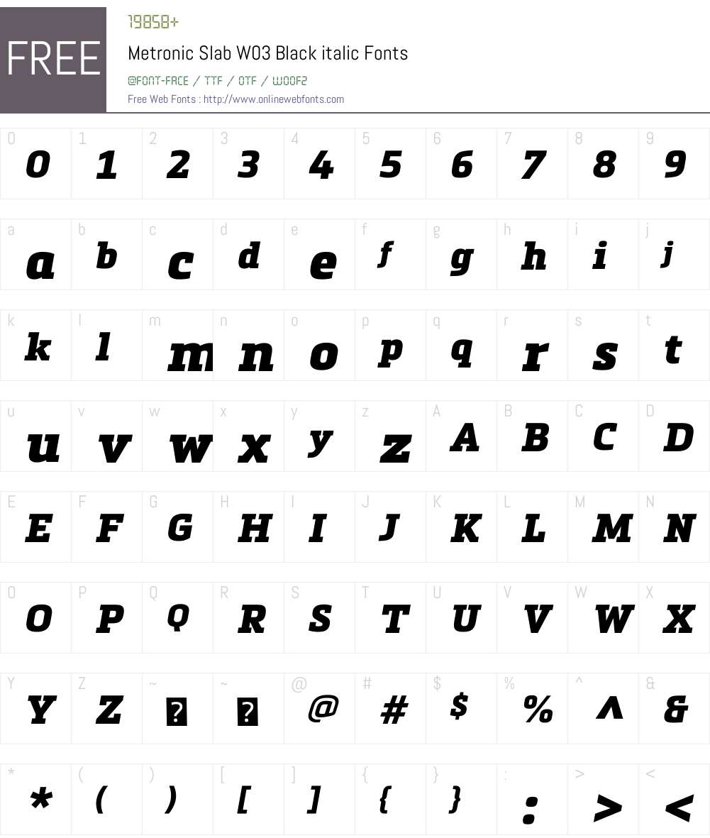 Metronic Slab Pro Font Screenshots