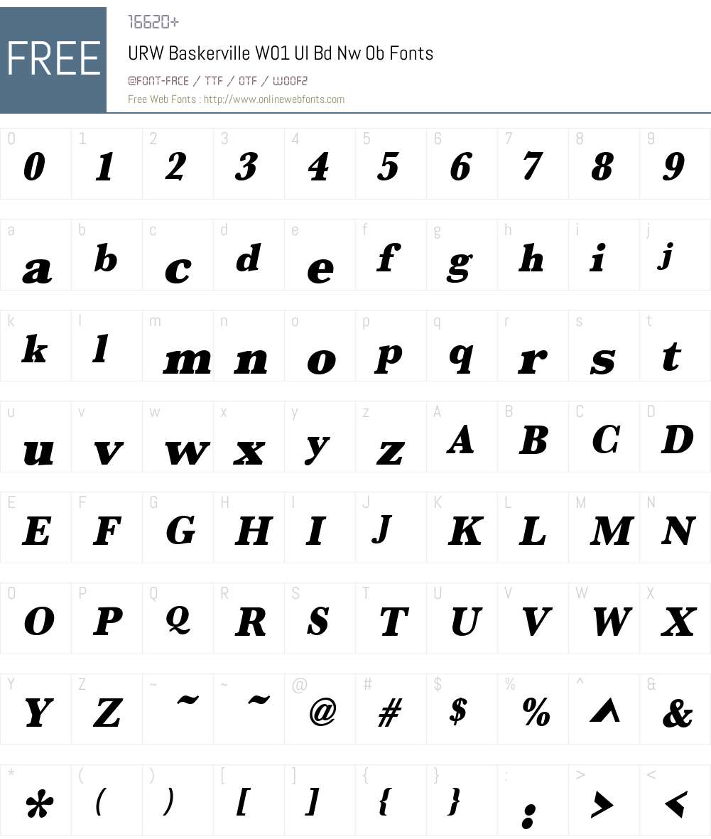 URWBaskervilleW01-UlBdNwOb Font Screenshots