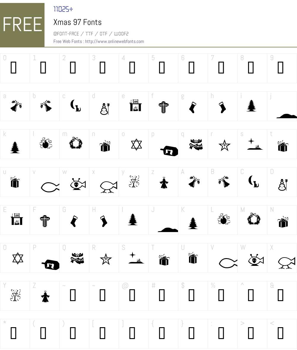 Xmas 97 Font Screenshots