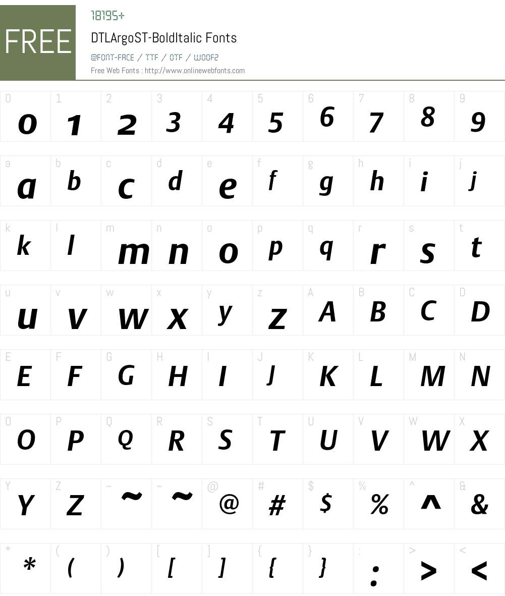 DTLArgoST Font Screenshots