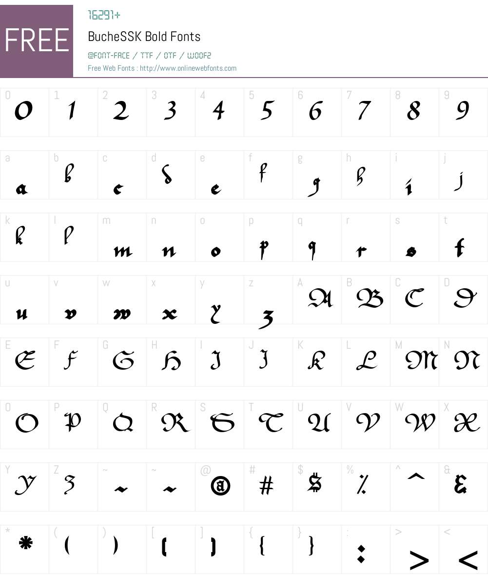 BucheSSK Font Screenshots