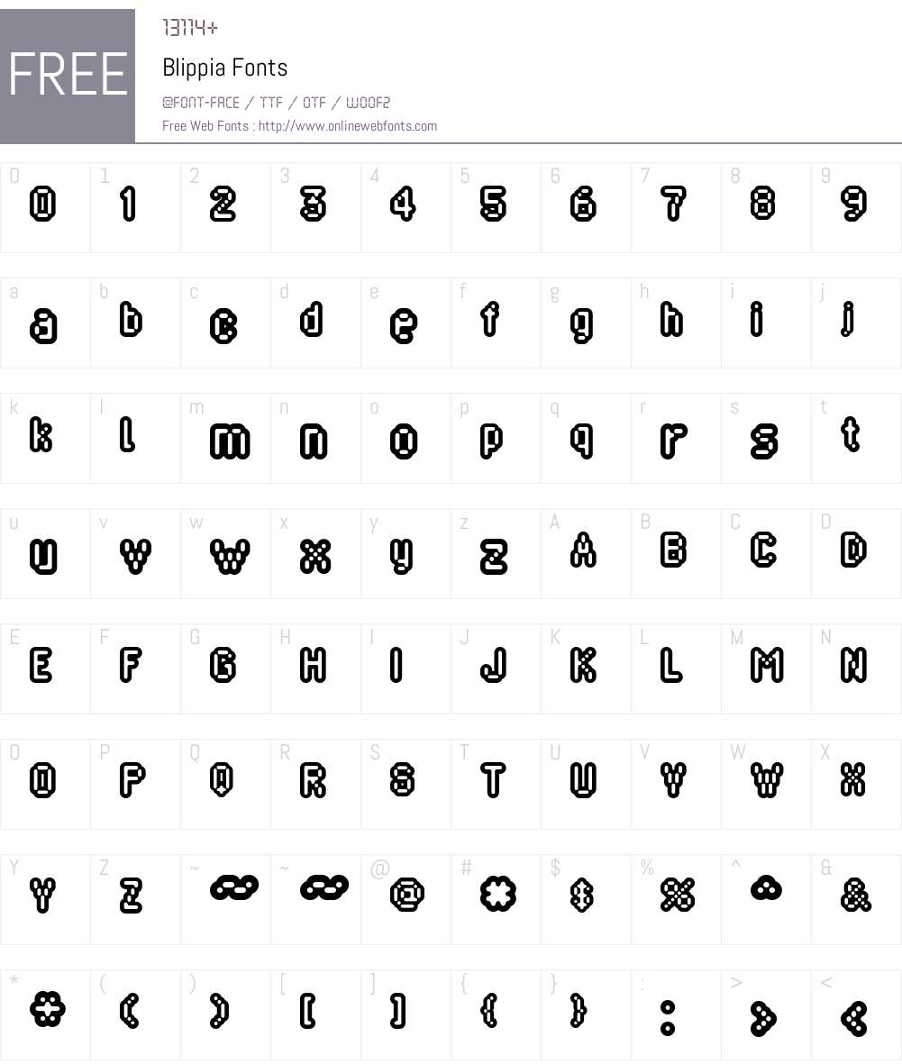 Blippia Font Screenshots