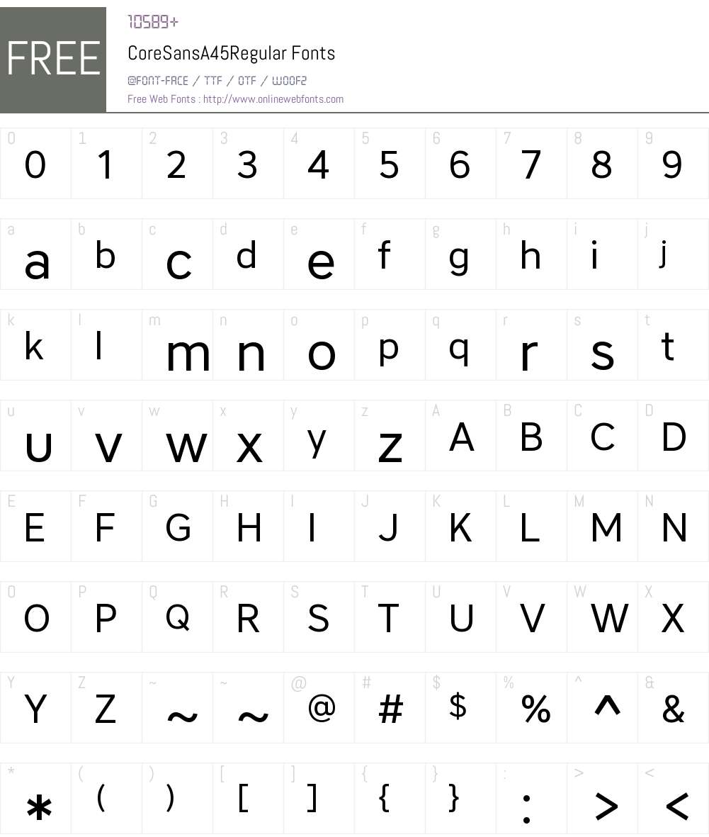 Core Sans A 45 Regular Font Screenshots