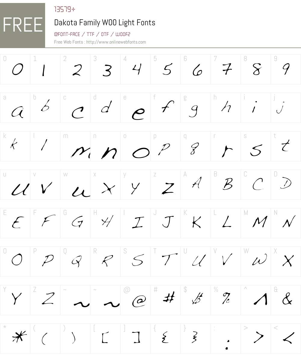 DakotaFamilyW00-Light Font Screenshots