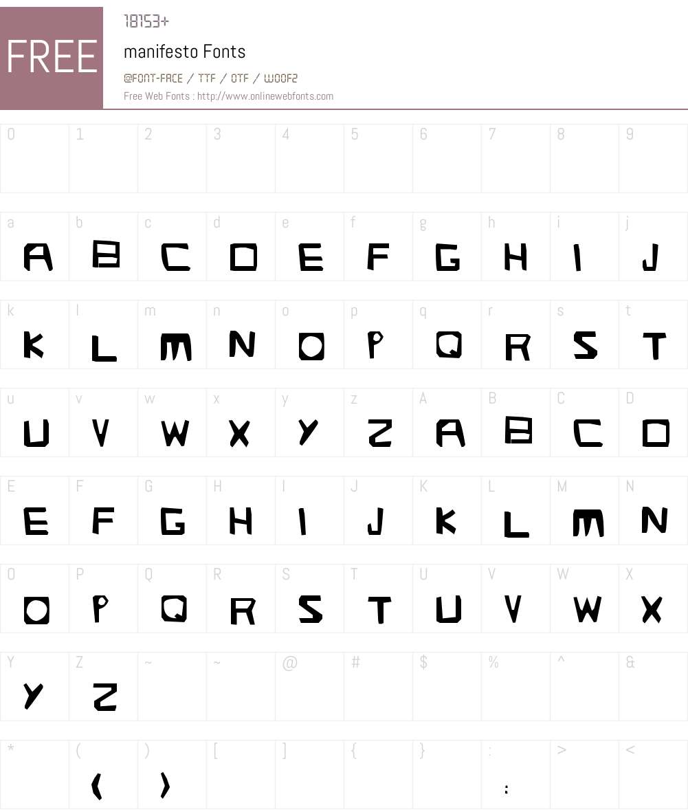 manifesto Font Screenshots