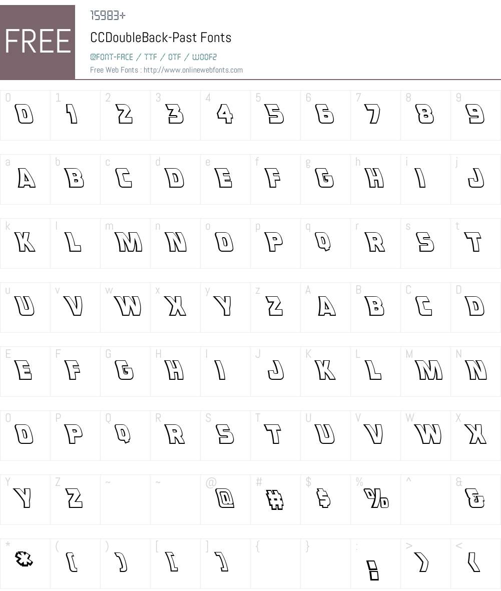 CCDoubleBack Font Screenshots