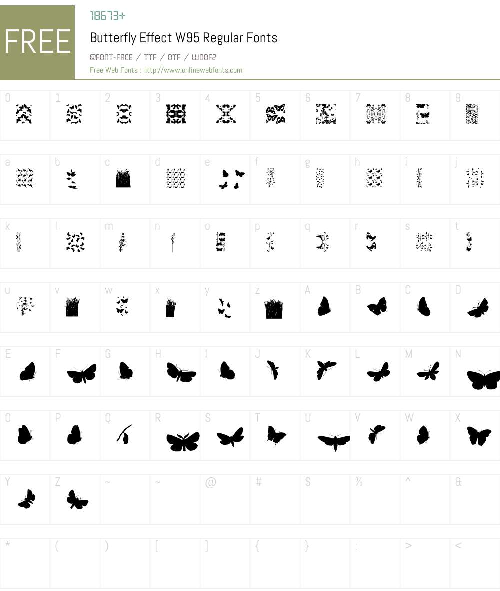 ButterflyEffectW95-Regular Font Screenshots