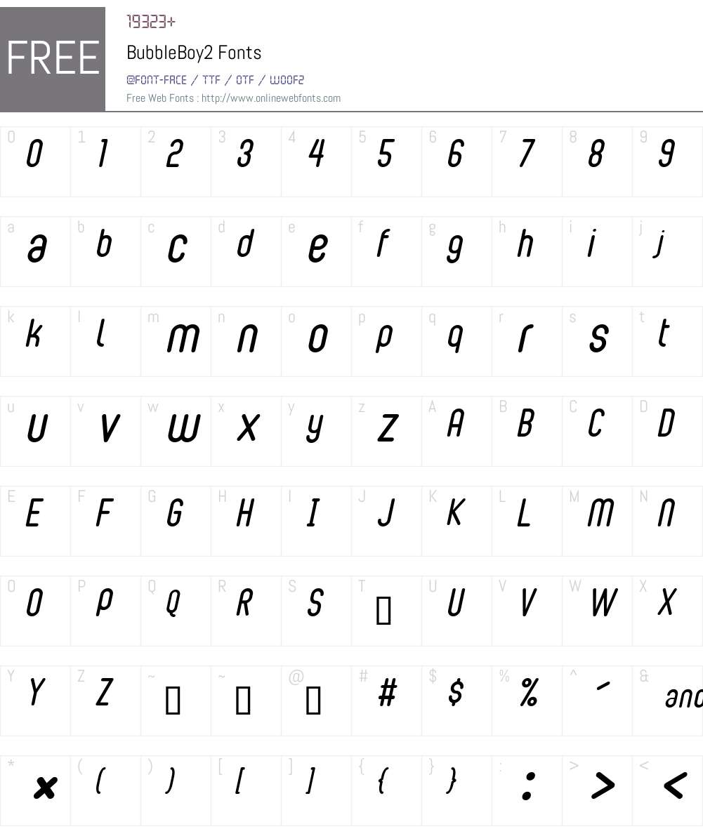 BubbleBoy2 Font Screenshots