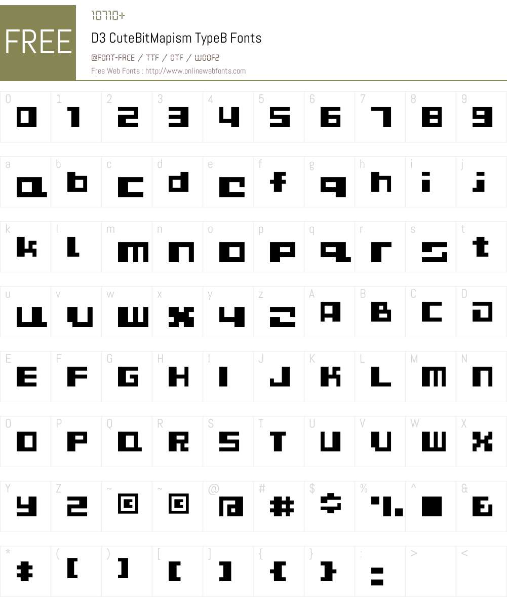 D3 CuteBitMapism TypeB Font Screenshots