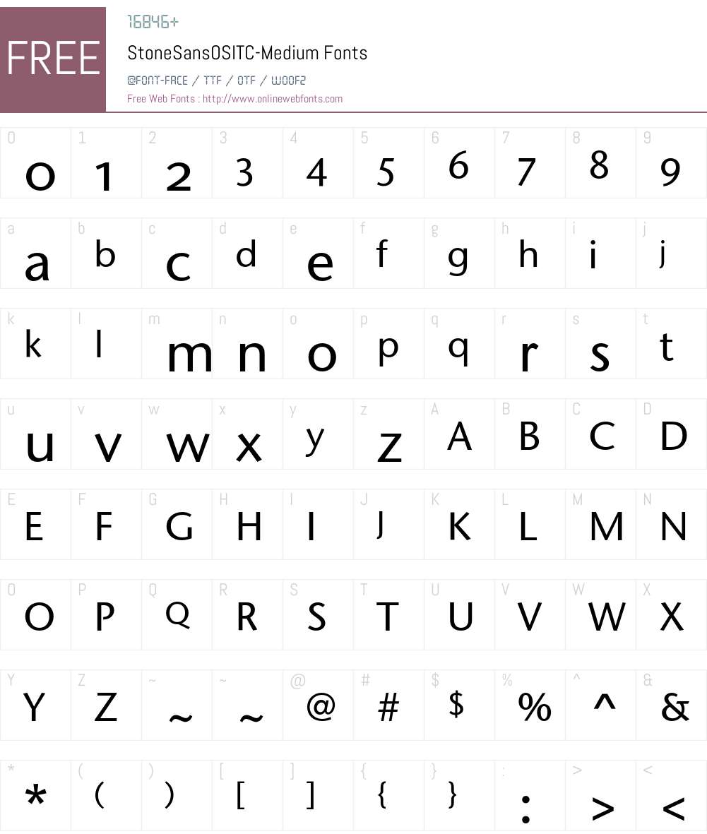 StoneSansOSITC Font Screenshots