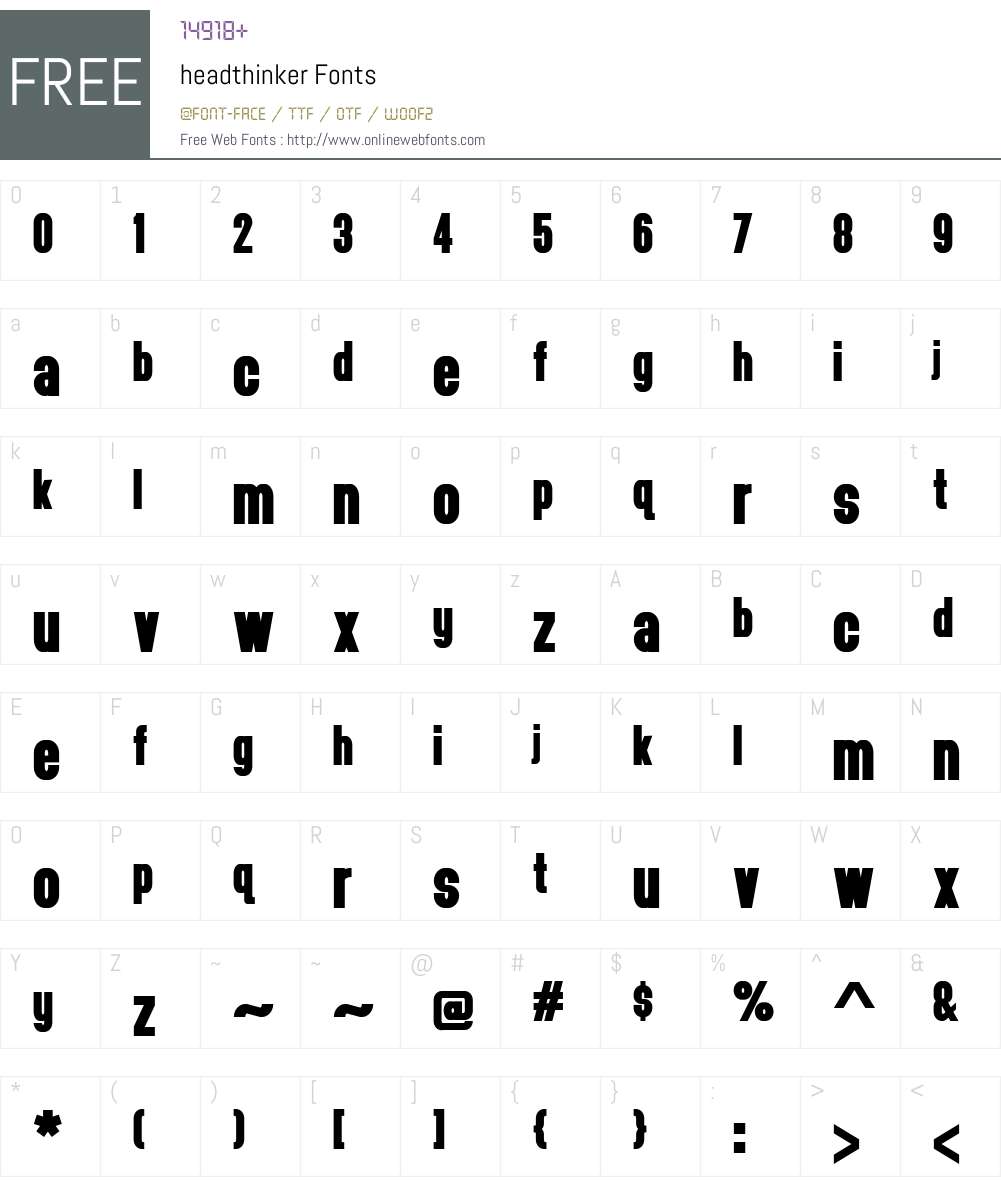 headthinker Font Screenshots