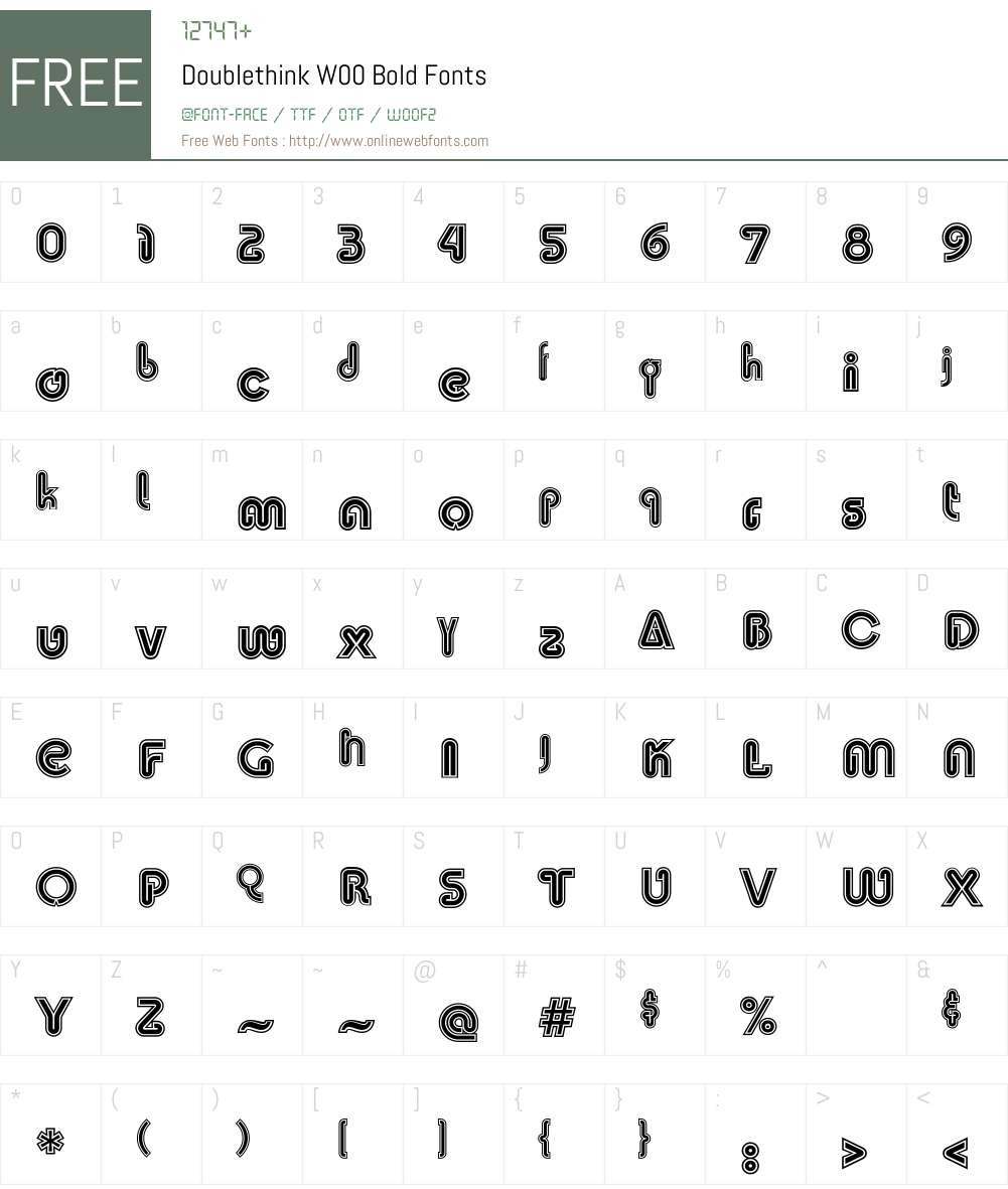 DoublethinkW00-Bold Font Screenshots
