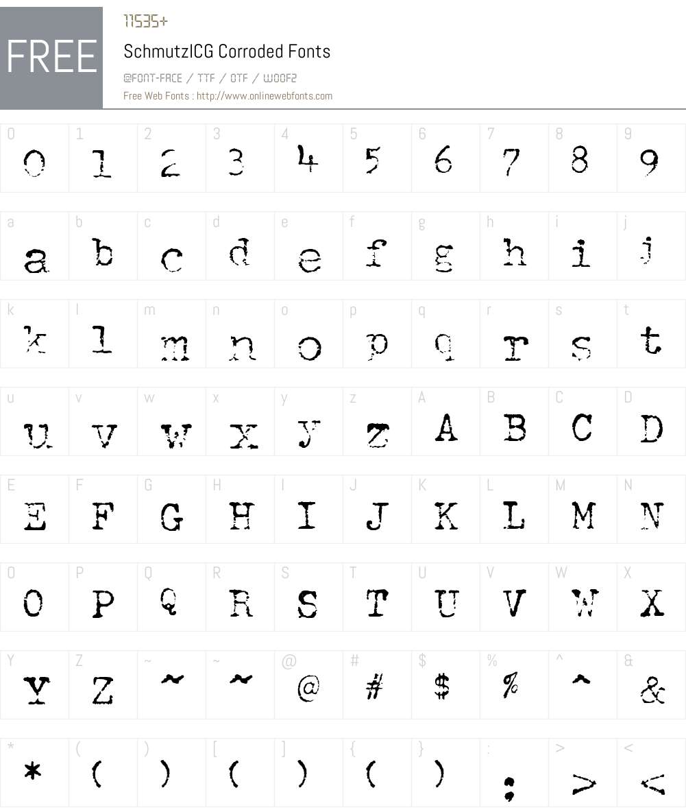SchmutzICG Font Screenshots