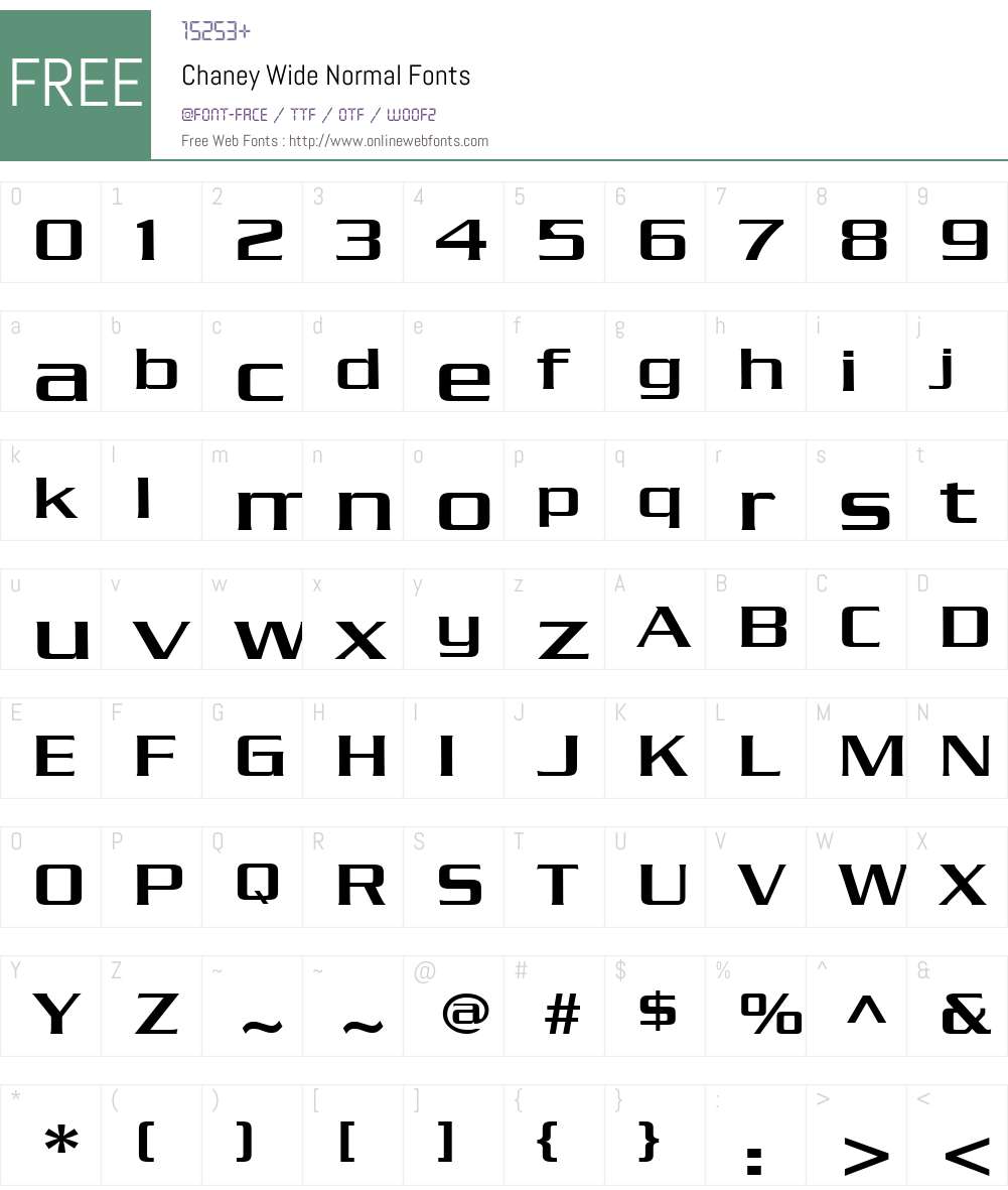 Chaney Wide Font Screenshots