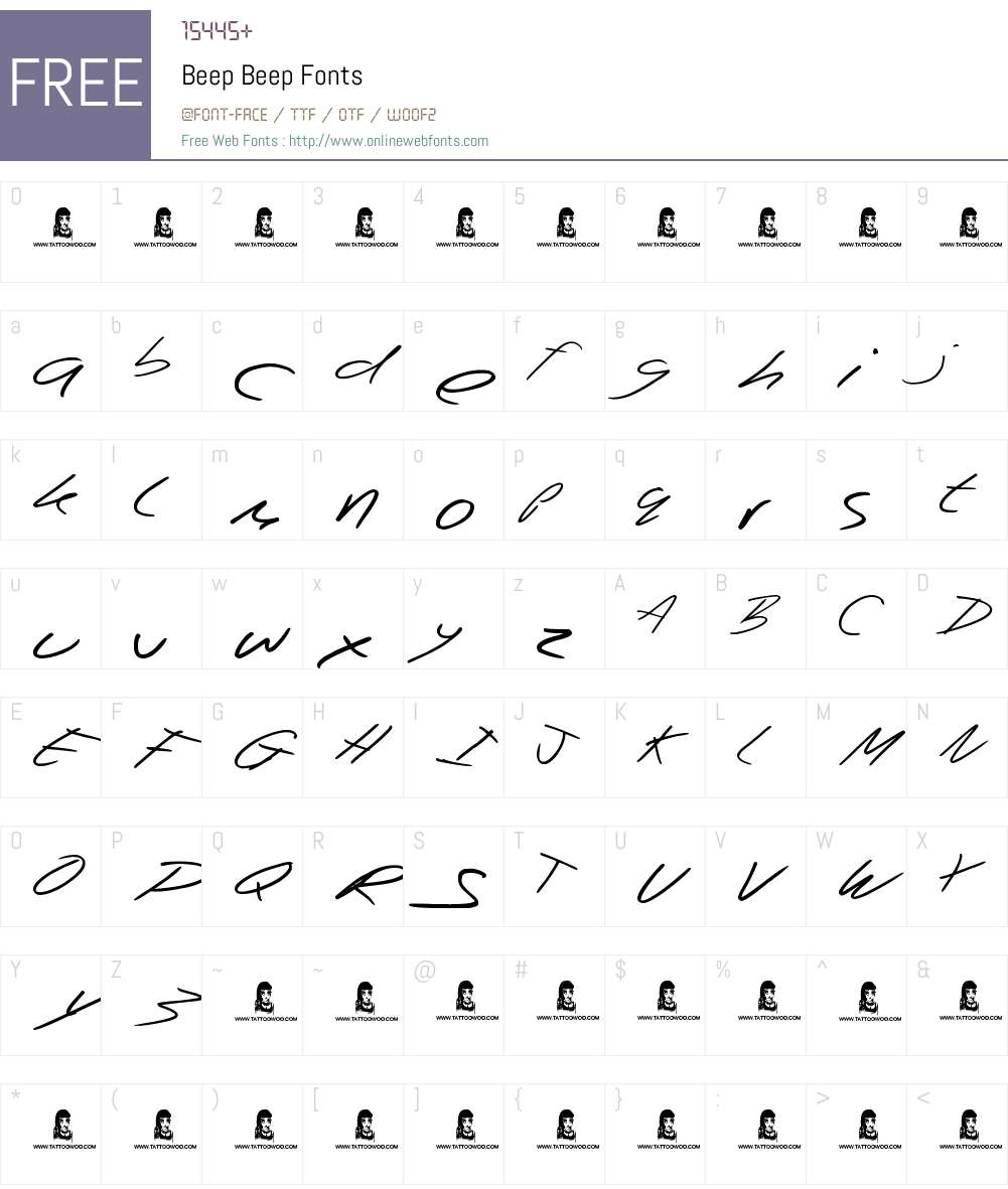 Beep Beep Font Screenshots