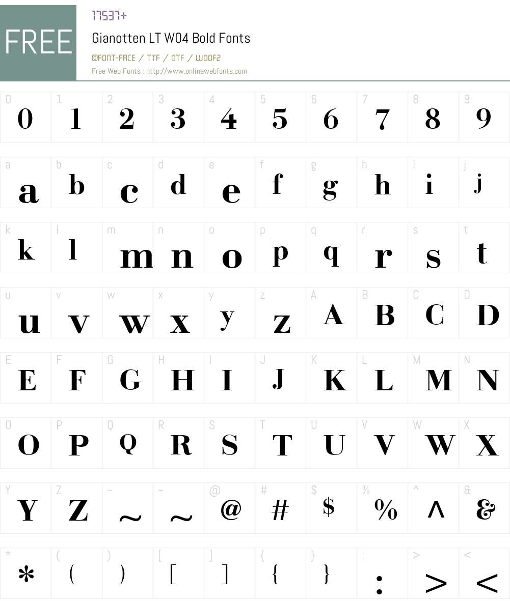 Linotype Gianotten Font Screenshots
