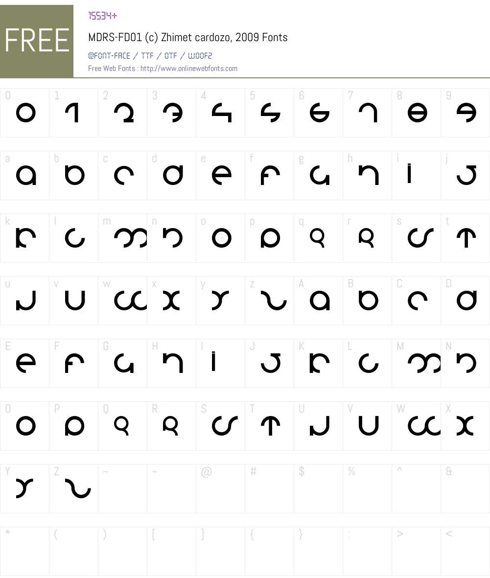 MDRS-FD01 Font Screenshots