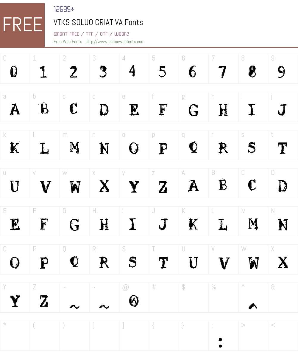 VTKS SOLUO CRIATIVA Font Screenshots