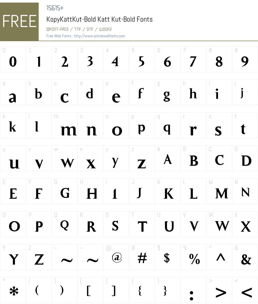 KopyKattKut-Bold Font Screenshots