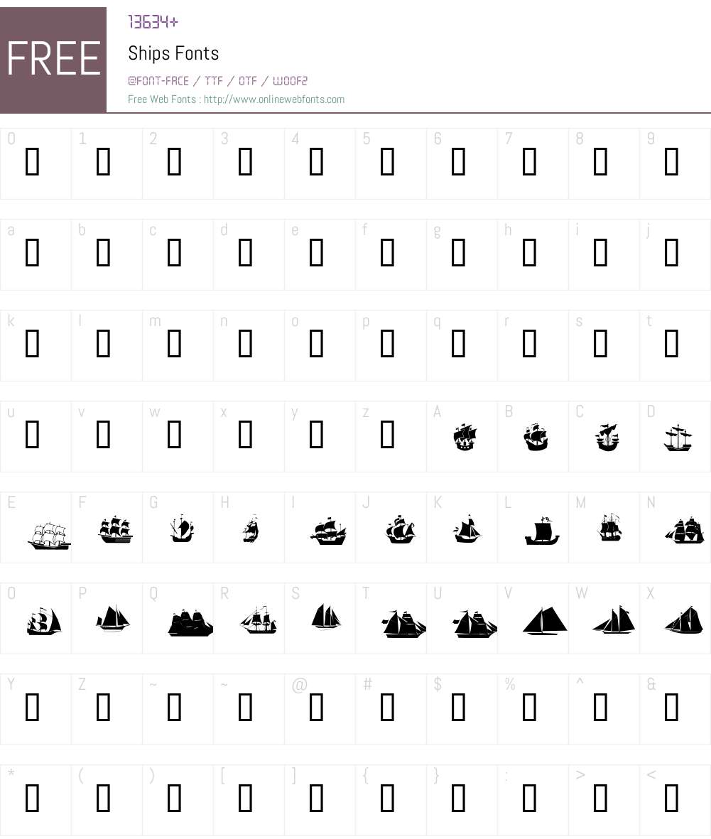 Ships Font Screenshots