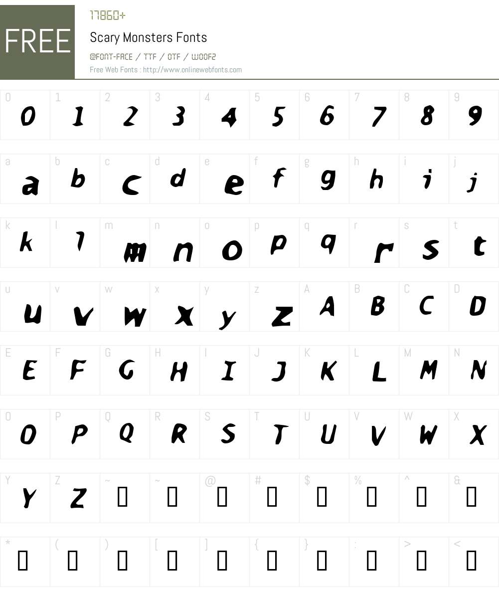 Scary Monsters Font Screenshots