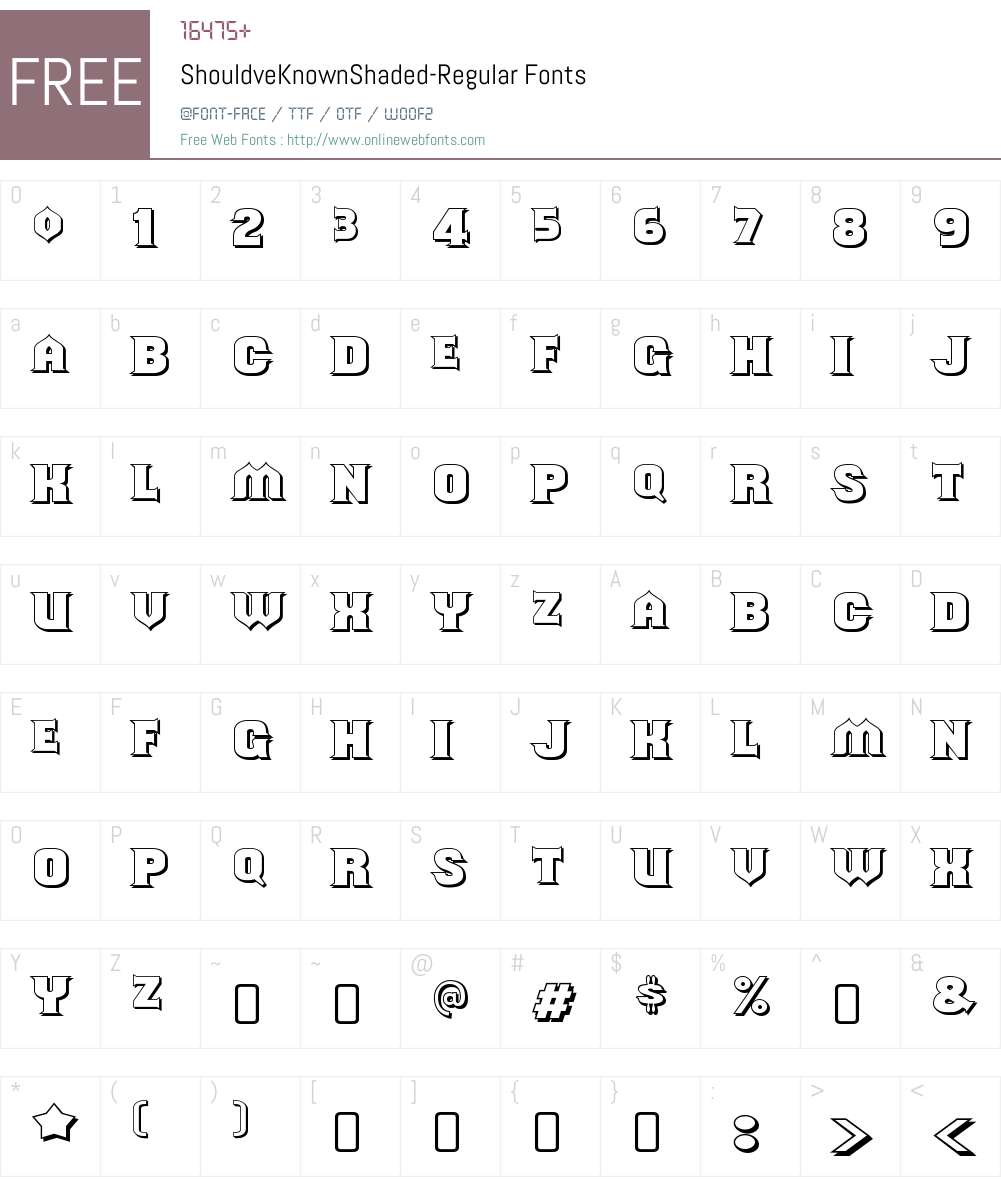 Should've Known Font Screenshots