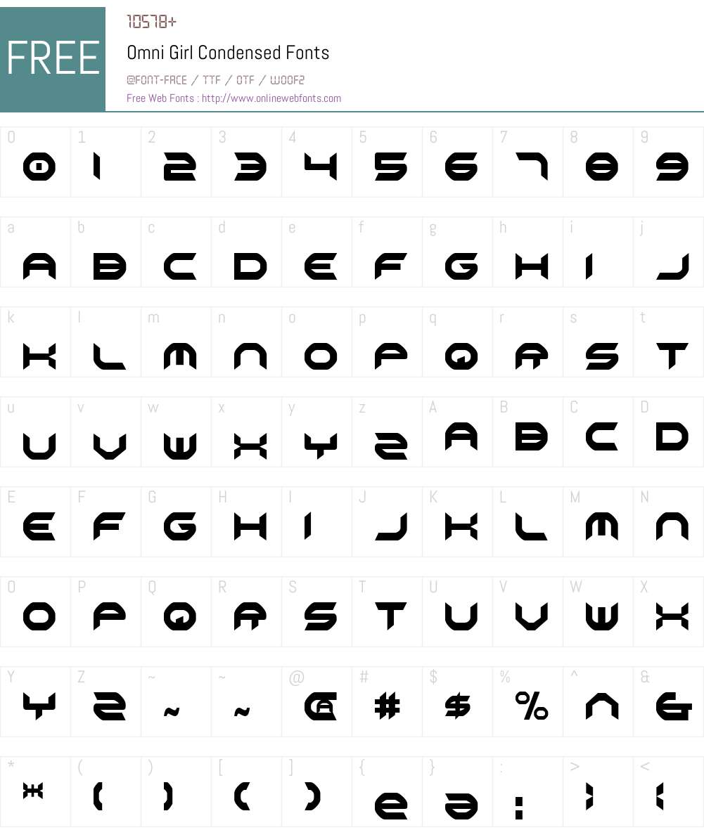 Omni Girl Condensed Font Screenshots
