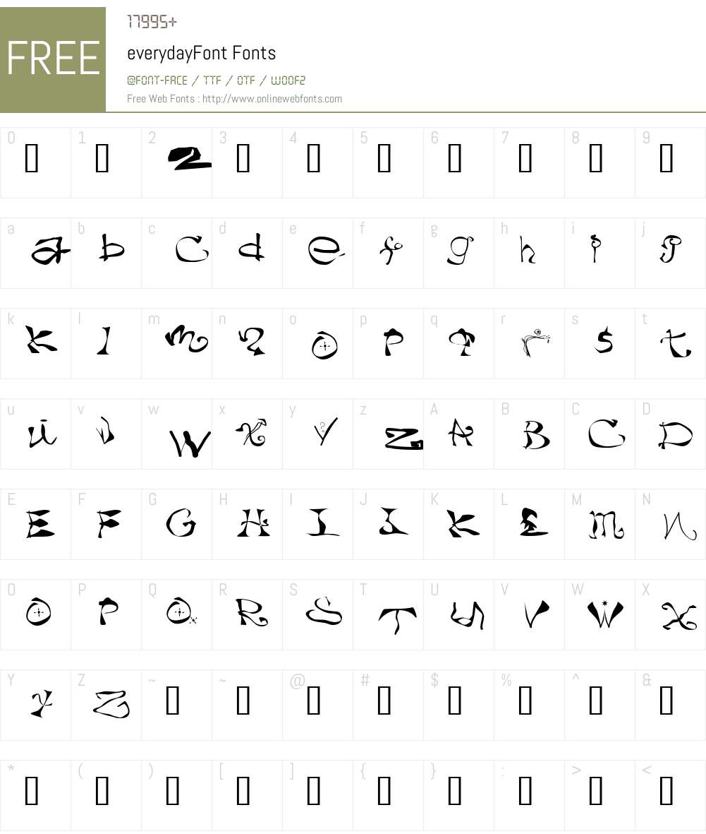 everydayFont Font Screenshots