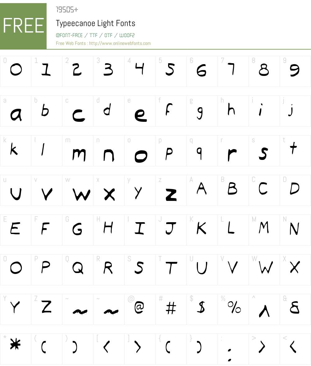 Typeecanoe Light Font Screenshots