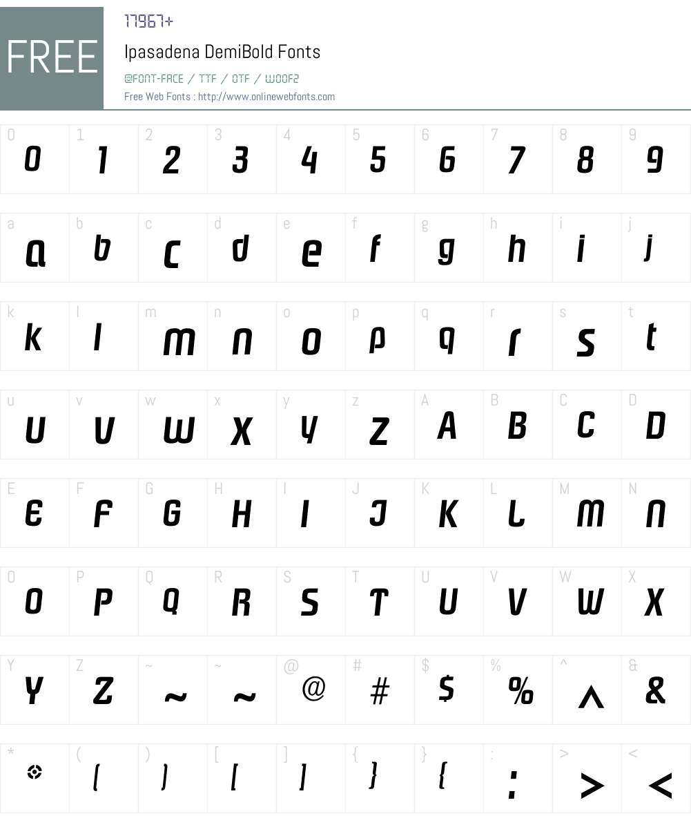 Ipasadena Font Screenshots