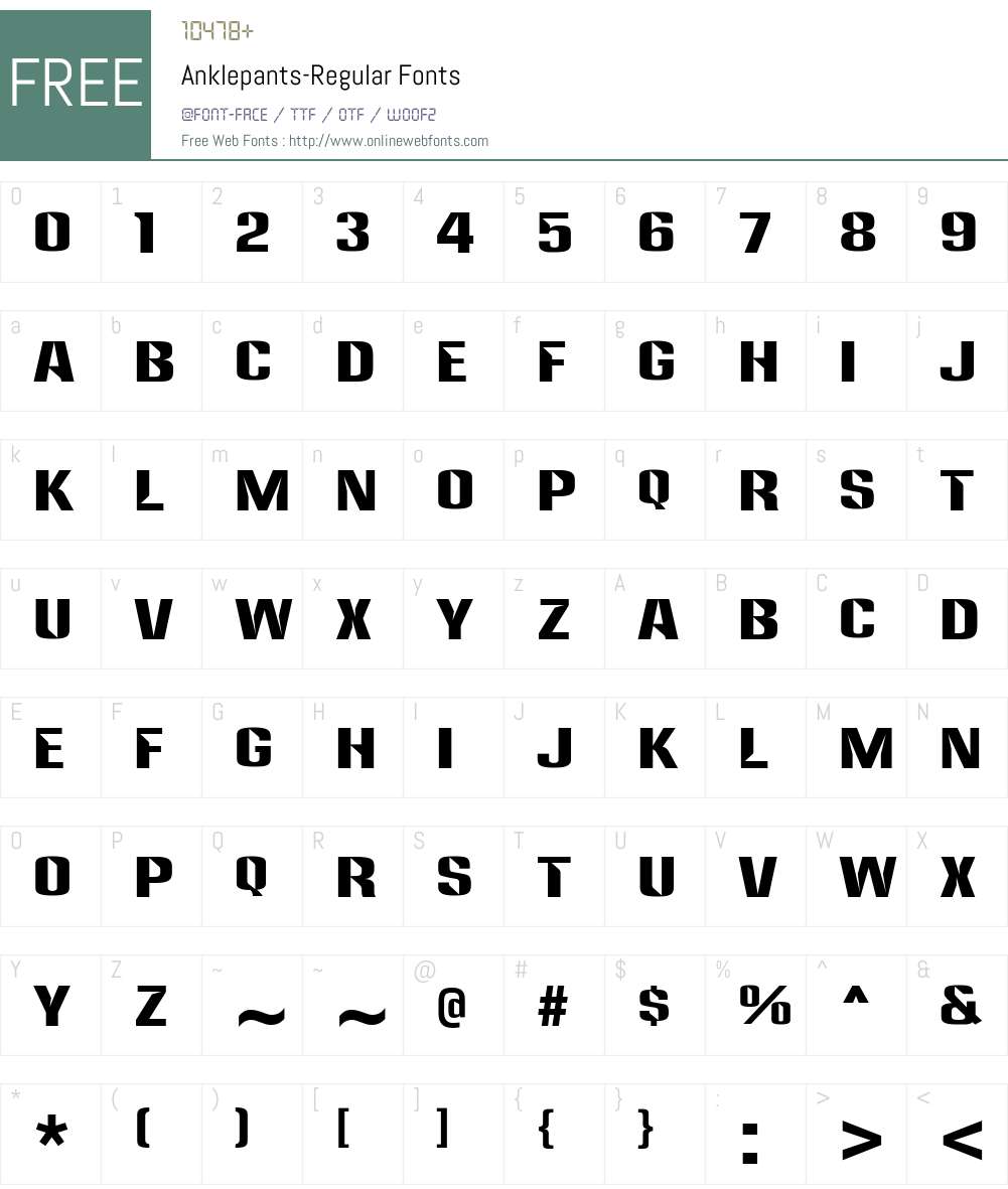 Anklepants Font Screenshots