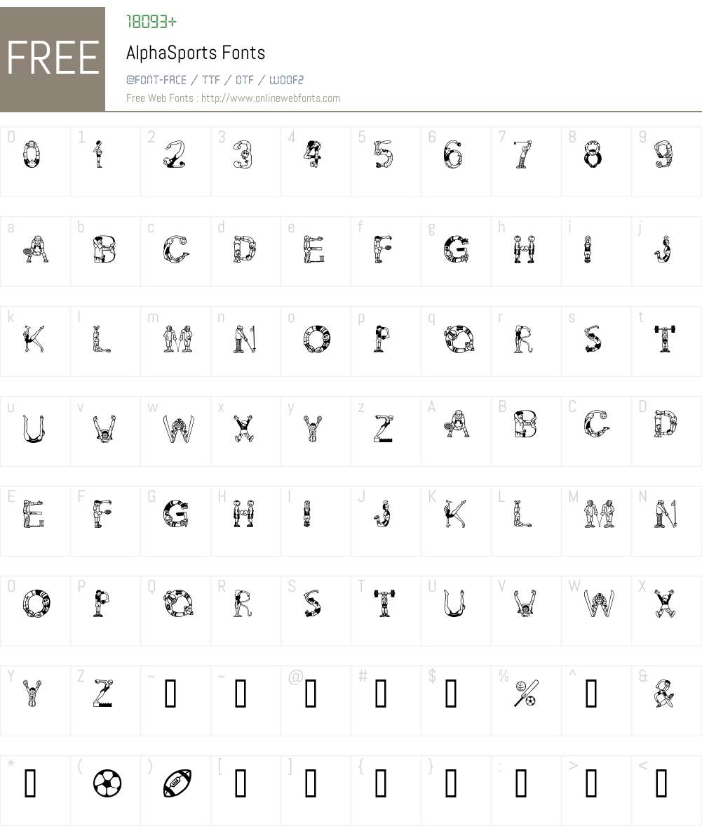 AlphaSports Font Screenshots