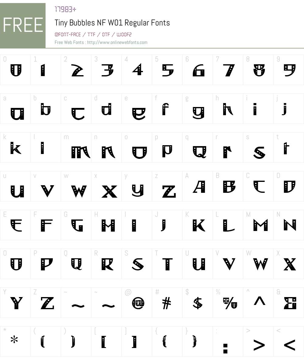TinyBubblesNFW01-Regular Font Screenshots