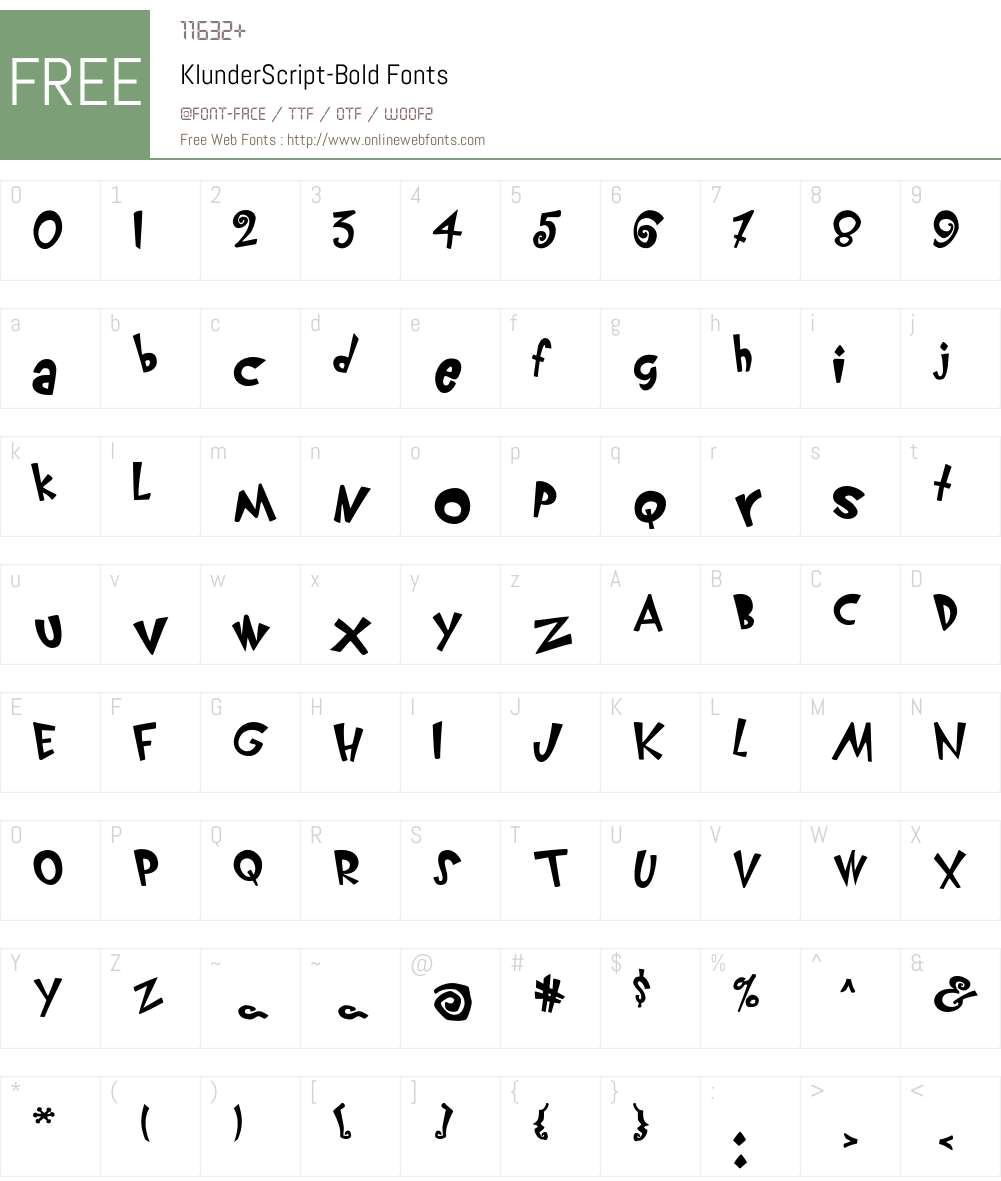 KlunderScript Font Screenshots