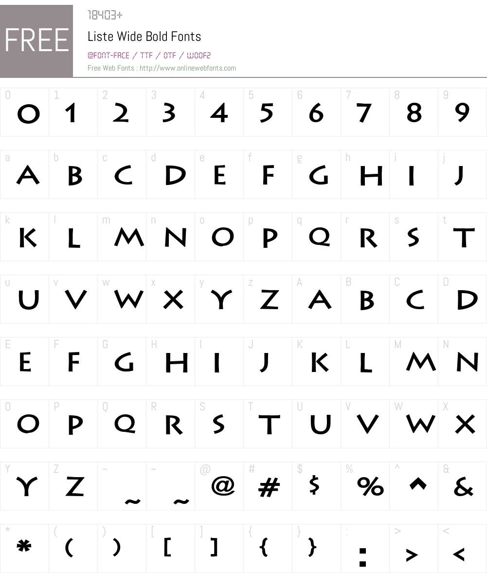 Liste Wide Font Screenshots