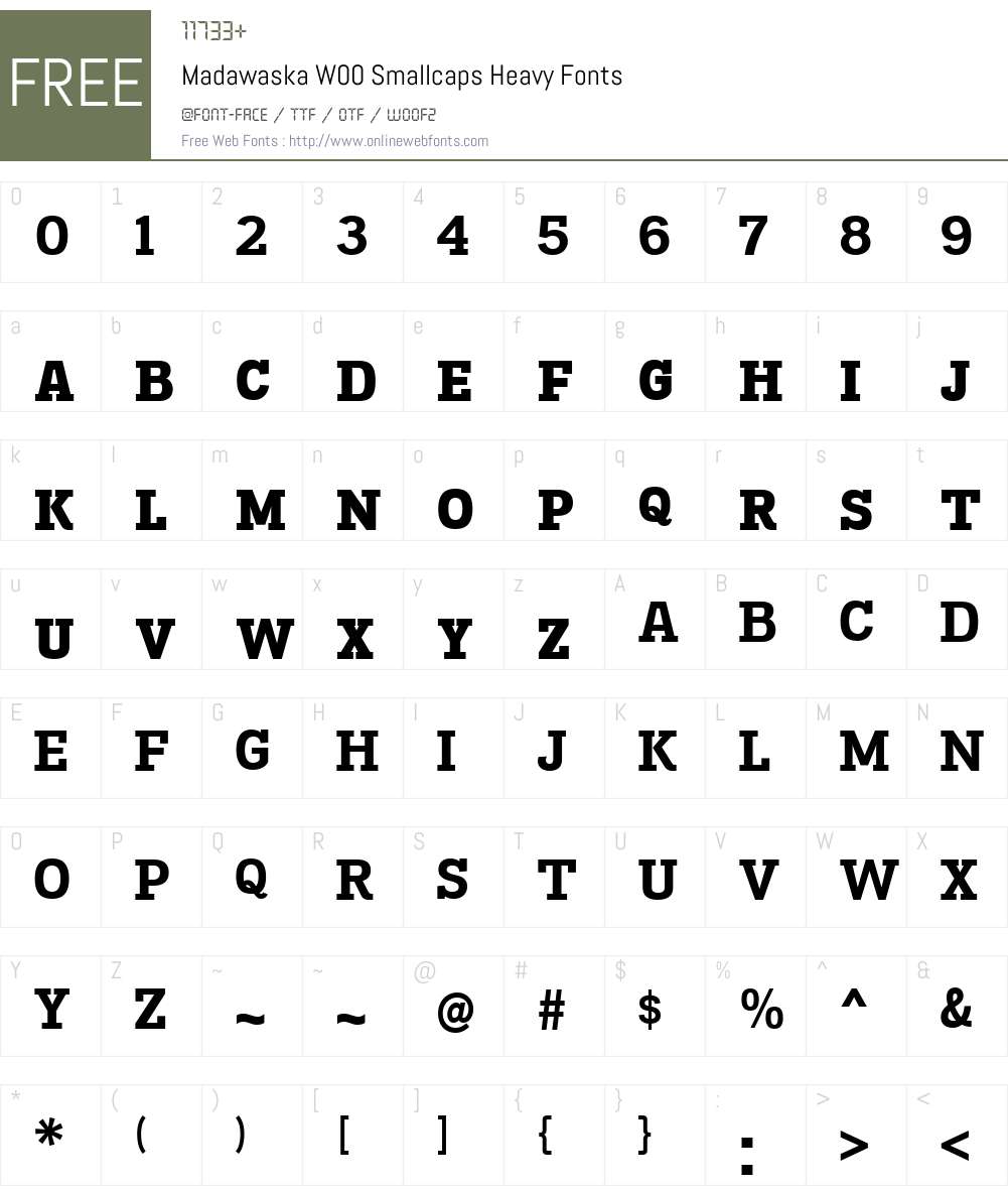 MadawaskaW00-SmallcapsHv Font Screenshots