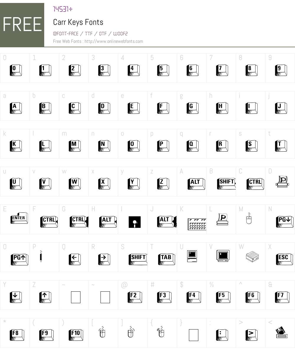 Carr Keys Font Screenshots