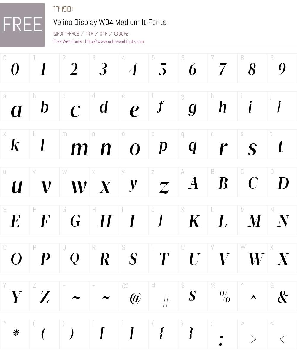 Velino Poster Font Screenshots