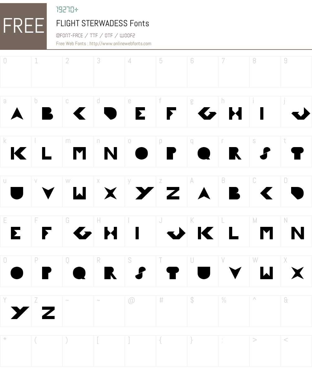FLIGHT STERWADESS Font Screenshots