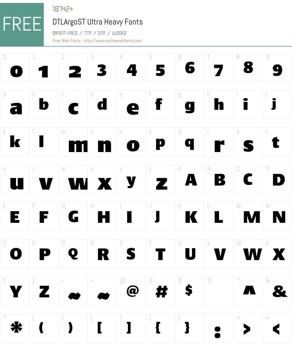 DTL Argo Font Screenshots