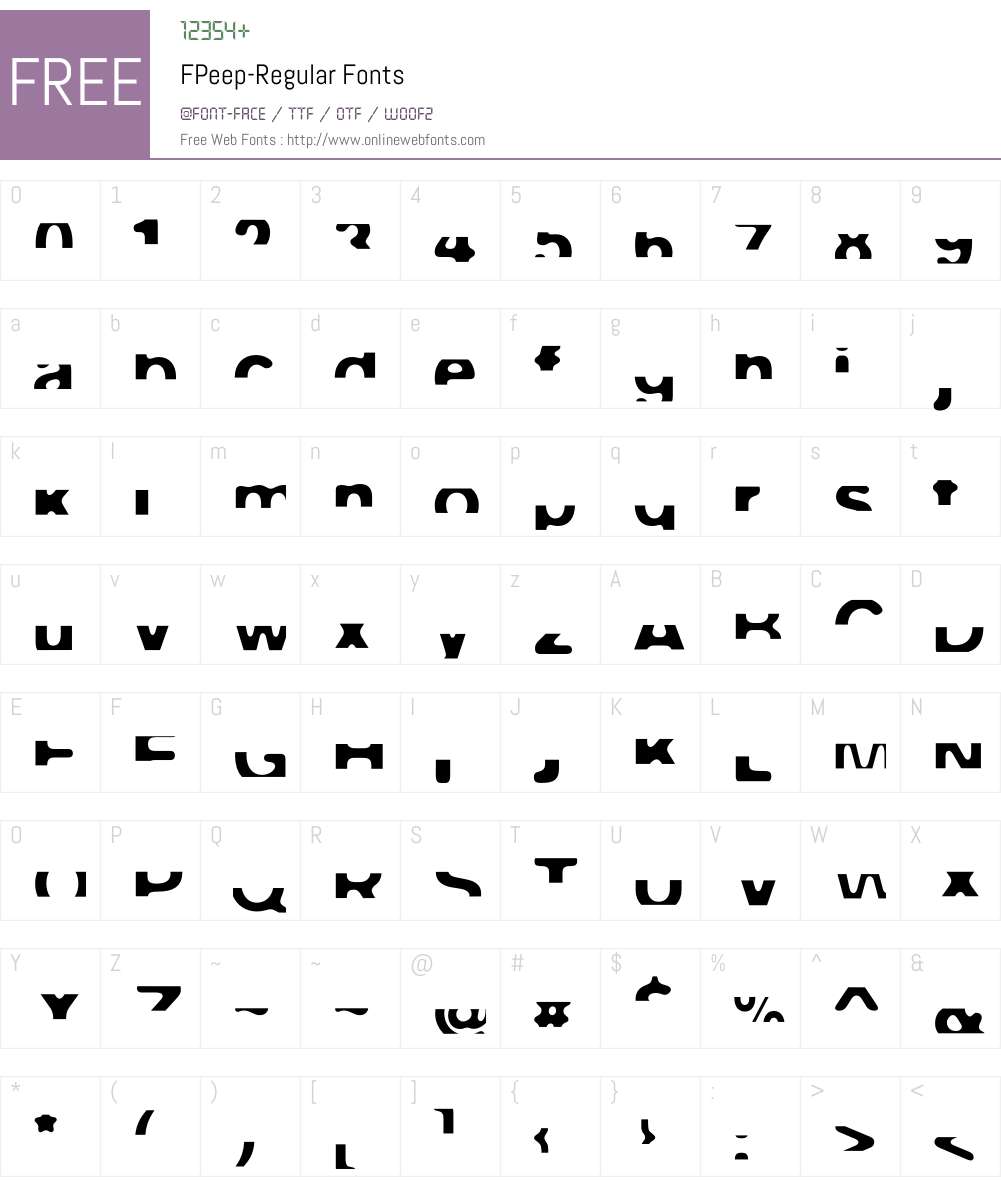 FPeep Font Screenshots