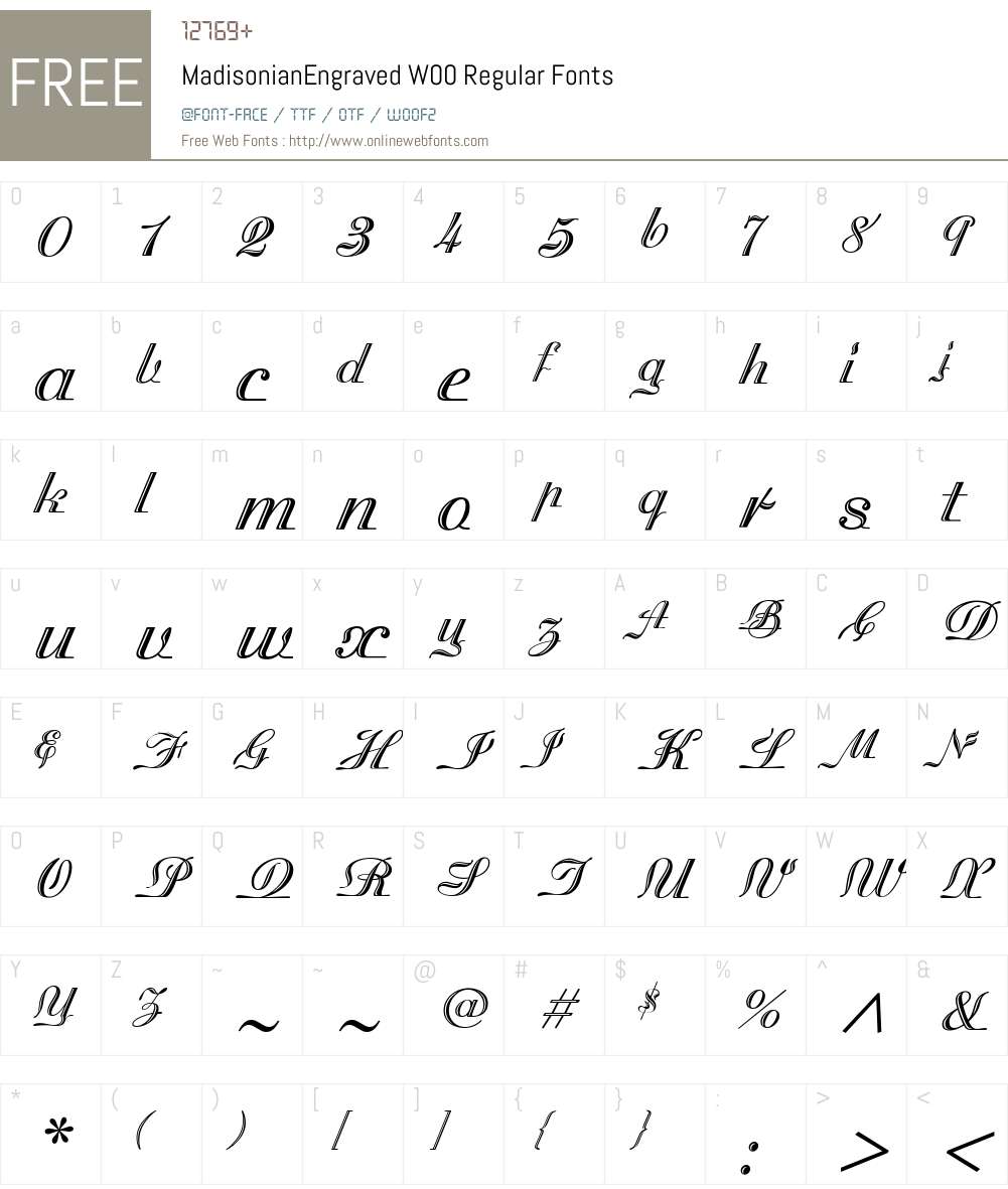 MadisonianEngravedW00-Rg Font Screenshots