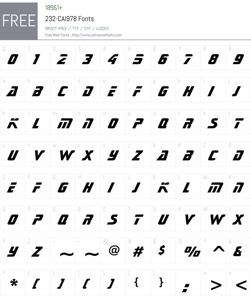 232-CAI978 Font Screenshots