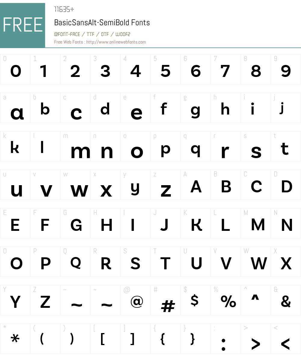 BasicSansAlt-SemiBold Font Screenshots